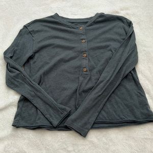 blue button long sleeve